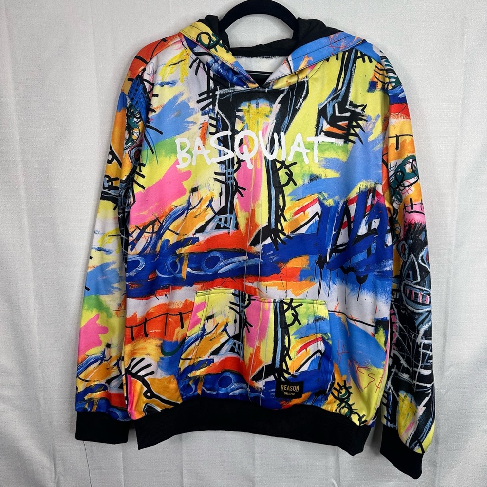 Reason Hoodie sweater by Basquiat Mens streetwear graffiti skater designer